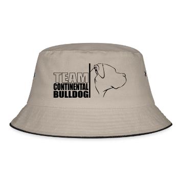 TEAM Continental Bulldog Hunde Hund Wilsigns - Bucket Hat - Khaki/Schwarz - Vorne