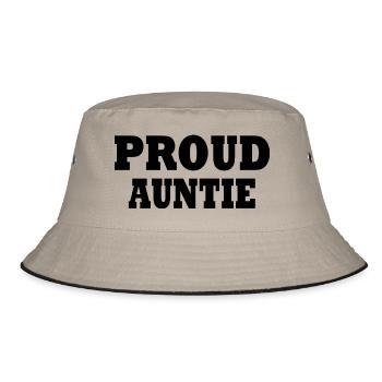 Proud auntie - Bucket Hat - Khaki/Schwarz - Vorne