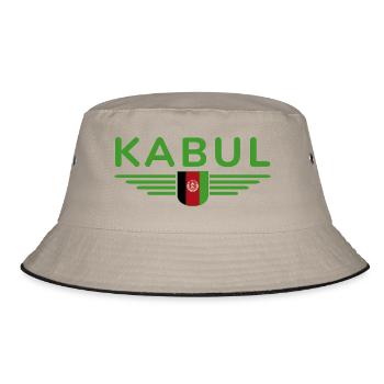 Kabul Design – Herz Afghanistans - Bucket Hat - Khaki/Schwarz - Vorne