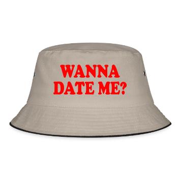 wanna date me - Bucket Hat - khaki/black - Front