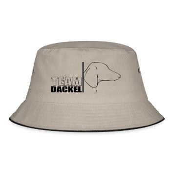 TEAM Dackel Hunde Hund Wilsigns - Bucket Hat - Khaki/Schwarz - Vorne