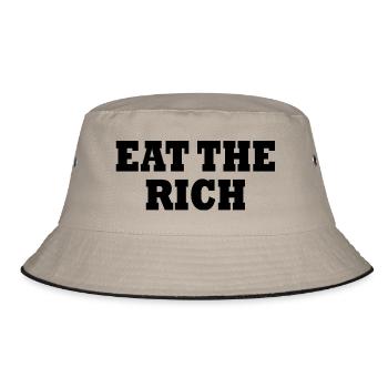 Eat the rich - Bucket Hat - khaki/black - Front