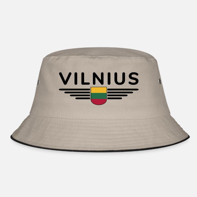 Vilnius T-Shirt – Stilvolles Statement - Bucket Hat - Khaki/Schwarz