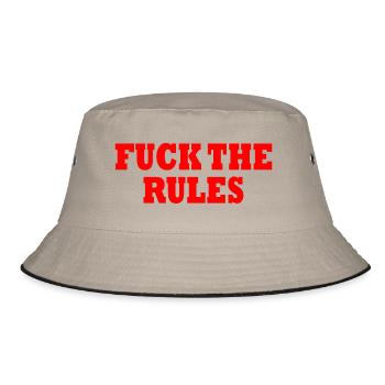 Fuck the rules - Bucket Hat - Khaki/Schwarz - Vorne