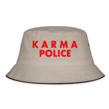 Karma police - Bucket Hat - Khaki/Schwarz - Vorne