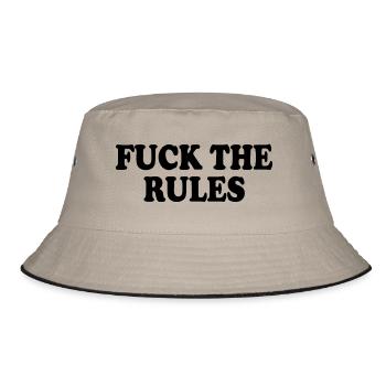 Fuck the rules - Bucket Hat - khaki/black - Front