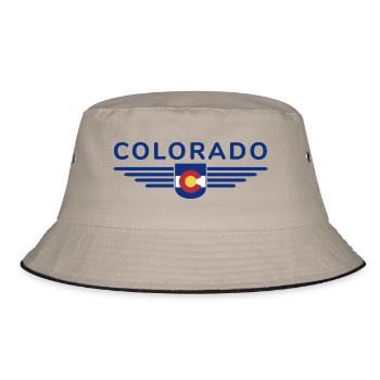 Colorado Fan T-Shirt – Mountains & Adventure - Bucket Hat - khaki/black - Front