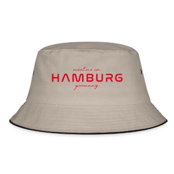 Hamburg T-Shirt – Hafenstadt-Style - Bucket Hat - Khaki/Schwarz - Vorne