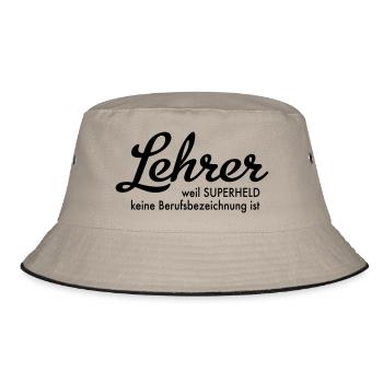 Lehrer - Bucket Hat - Khaki/Schwarz - Vorne