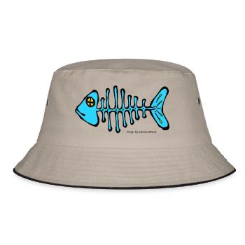 Fish bone - Bucket Hat - khaki/black - Front