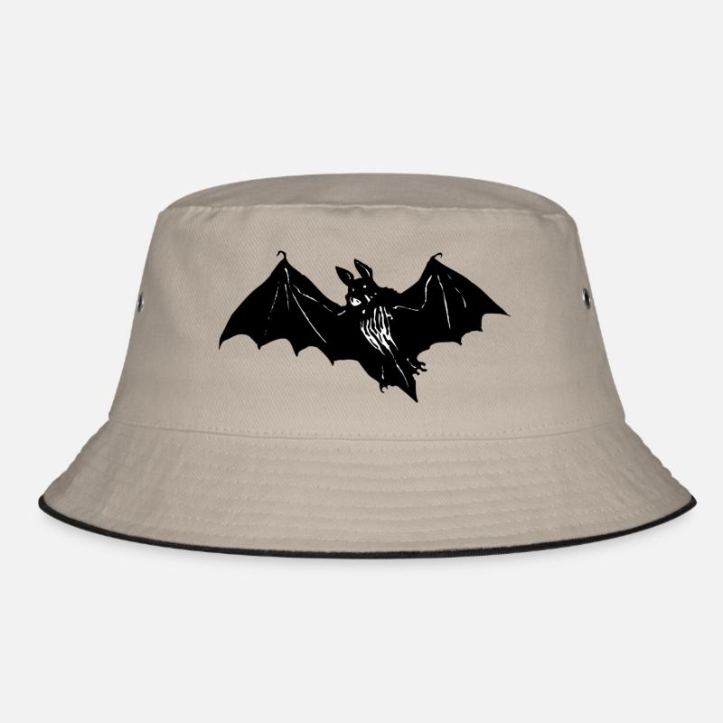Fledermaus - Bucket Hat - Khaki/Schwarz