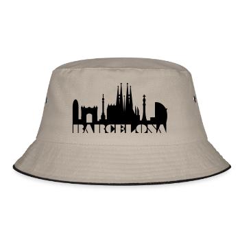 Skyline Barcelona Spain - Bucket Hat - khaki/black - Front