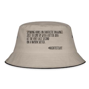 Architects and napkins - Bucket Hat - Khaki/Schwarz - Vorne
