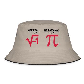 get real - be rational (2c) - Bucket Hat - khaki/black - Front