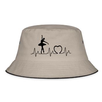 Heartbeat with heart ballet1 - Bucket Hat - khaki/black - Front
