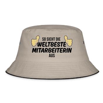 die weltbeste mitarbeiterin - Bucket Hat - Khaki/Schwarz - Vorne