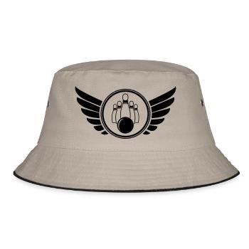 bowling_wappen_01 - Bucket Hat - Khaki/Schwarz - Vorne