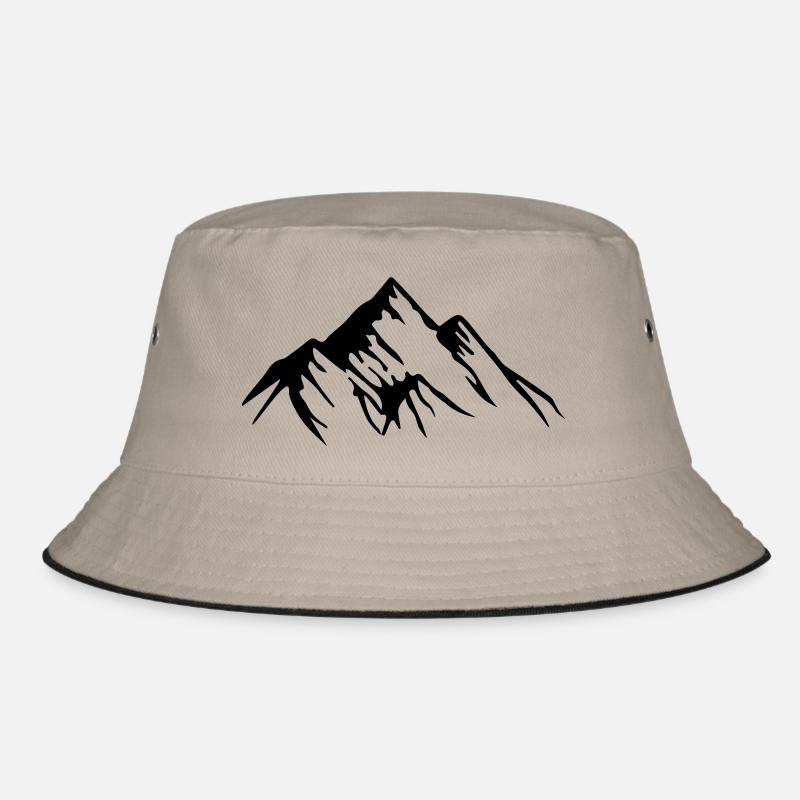 mountains berge design - Bucket Hat - Khaki/Schwarz