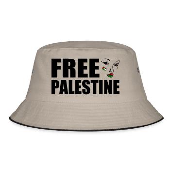 Free palestine - Bucket Hat - Khaki/Schwarz - Vorne