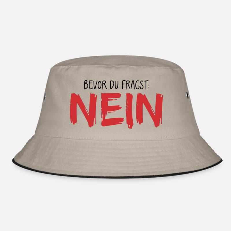 Bevor du fragst Nein - Bucket Hat - Khaki/Schwarz