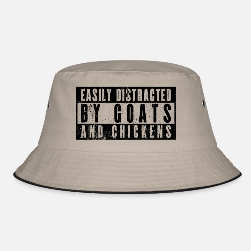 Distraction by goats and chickens Bucket Hat