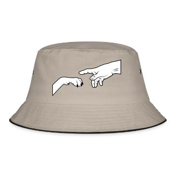 Hundepfote - gib Pfote - Bucket Hat - Khaki/Schwarz - Vorne