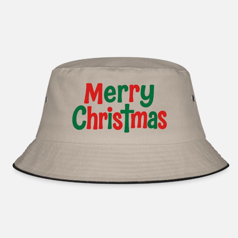 Merry Christmas Playful Text Art Bucket Hat