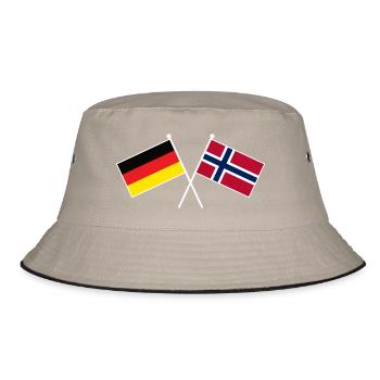 Deutschland Norwegen Freundschaftsflagge - Bucket Hat - Khaki/Schwarz - Vorne