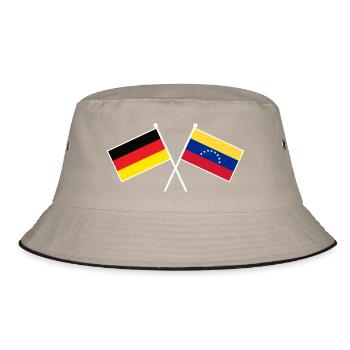 Germany and Venezuela Friendship Flags - Bucket Hat - Khaki/Schwarz - Vorne