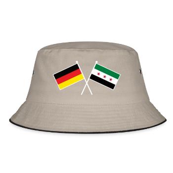 Germany x Syria Friendship Flags - Bucket Hat - Khaki/Schwarz - Vorne