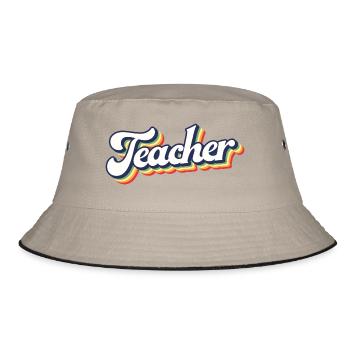 Awesome Retro Teacher's Gift - Back To School - Bucket Hat - khaki/black - Front