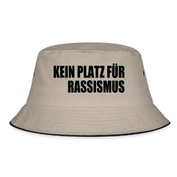 kein platz für rassismus - Bucket Hat - Khaki/Schwarz - Vorne