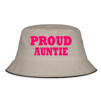 Proud auntie - Bucket Hat - Khaki/Schwarz - Vorne