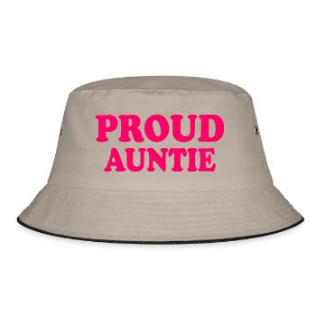 Proud auntie - Bucket Hat - Khaki/Schwarz - Vorne