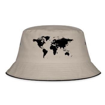 map of the world - Bucket Hat - khaki/black - Front