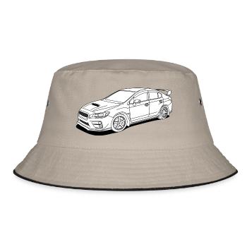 wrx sti white - Bucket Hat - Khaki/Schwarz - Vorne