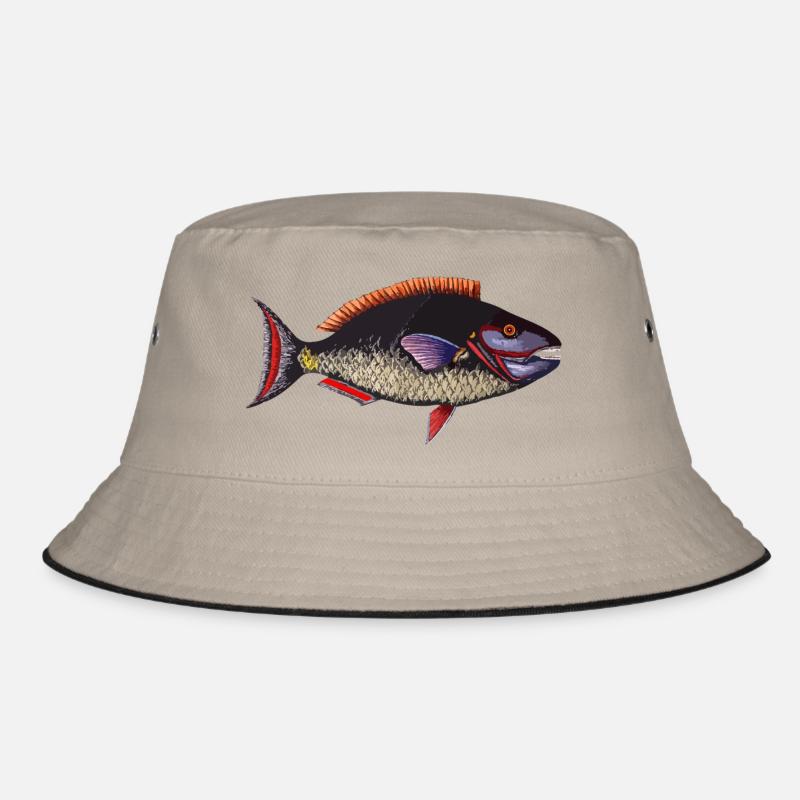 Fisch - Bucket Hat - Khaki/Schwarz