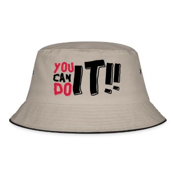 yOU CAN DO IT - Bucket Hat - khaki/black - Front