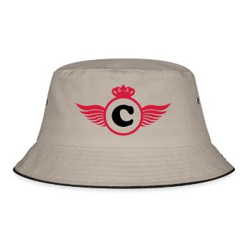 C Design - Bucket Hat - Khaki/Schwarz - Vorne
