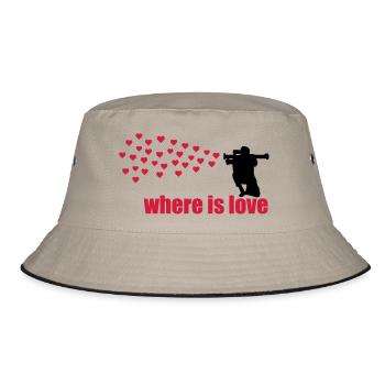 where is love - Bucket Hat - khaki/black - Front