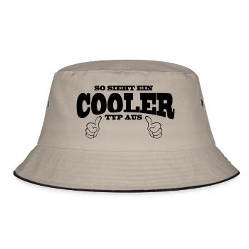Cooler Typ - Bucket Hat - Khaki/Schwarz - Vorne