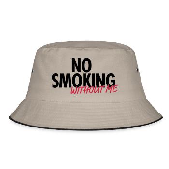 no smoking without me - Bucket Hat - Khaki/Schwarz - Vorne