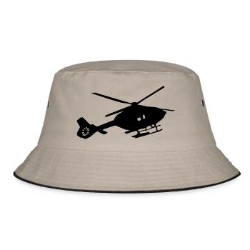helikopter silhouette - Bucket Hat - Khaki/Schwarz - Vorne