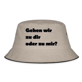 Anmache Anmachspruch Geschenk Geschenkidee Sex - Bucket Hat - Khaki/Schwarz - Vorne