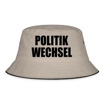 politikwechsel - Bucket Hat - Khaki/Schwarz - Vorne