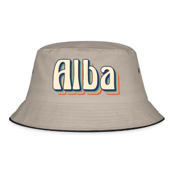 Vintage Retro Sunrise T-Shirt T-Shirt Geschenkidee - Bucket Hat - Khaki/Schwarz - Vorne