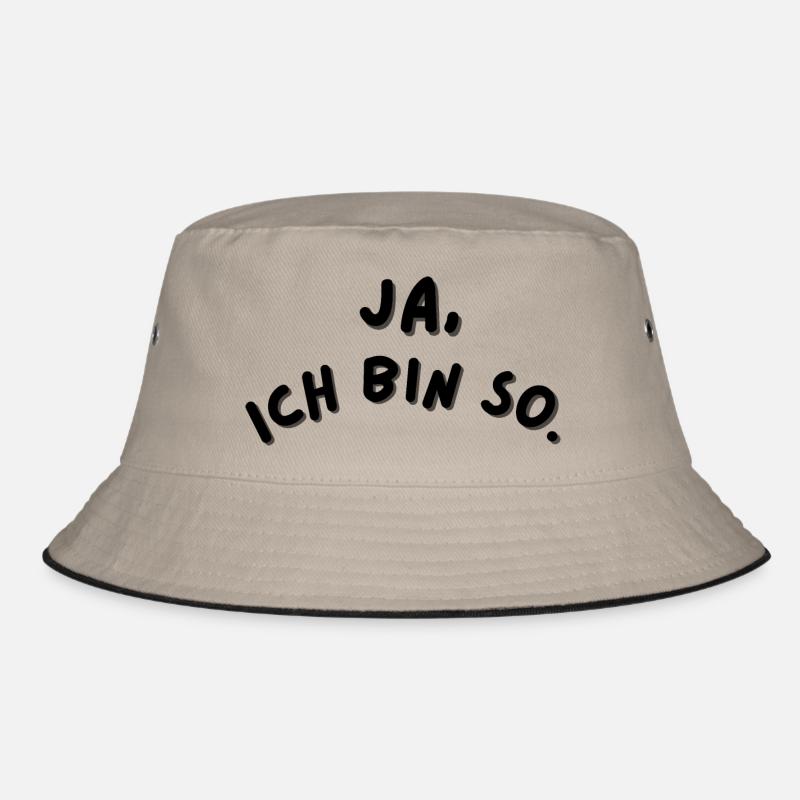 Ja, ich bin so. Das Statement für Individualisten! - Bucket Hat - Khaki/Schwarz