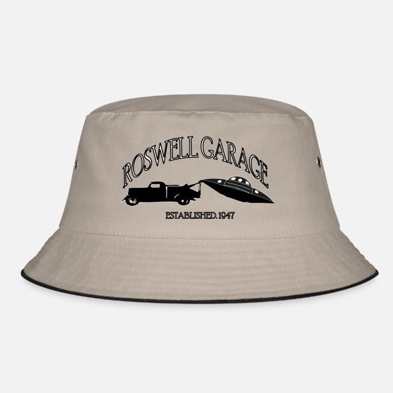 roswellGarage - Bucket Hat - khaki/black