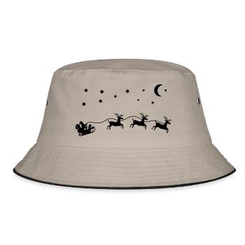 weihnachtsmann weihnachten schlitten - Bucket Hat - Khaki/Schwarz - Vorne
