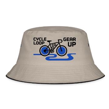Motivational Gear Up Bicycle Loop - Bucket Hat - khaki/black - Front